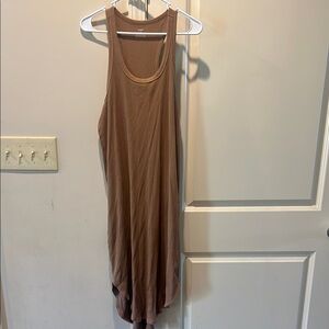 Brown Sleeveless Tank Dress